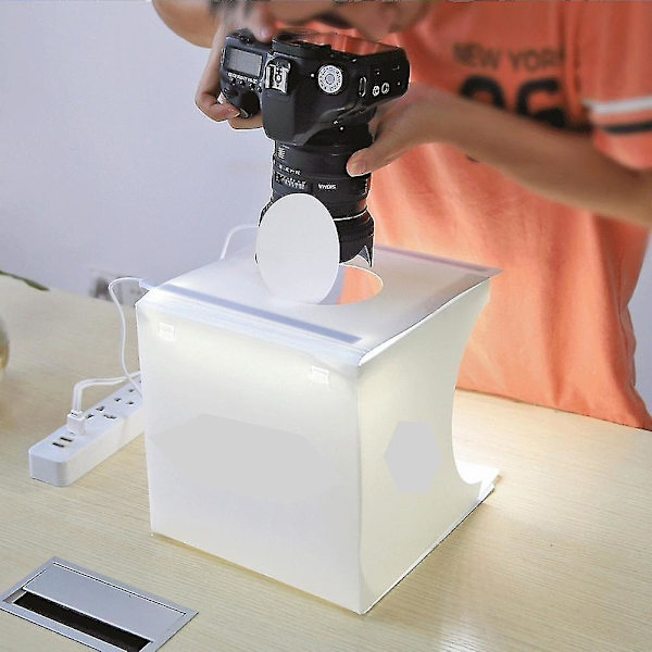 Mini-kokoinen taittuva valolaatikko valokuvausstudio pehmeällä valolla ja 2 paneelilla