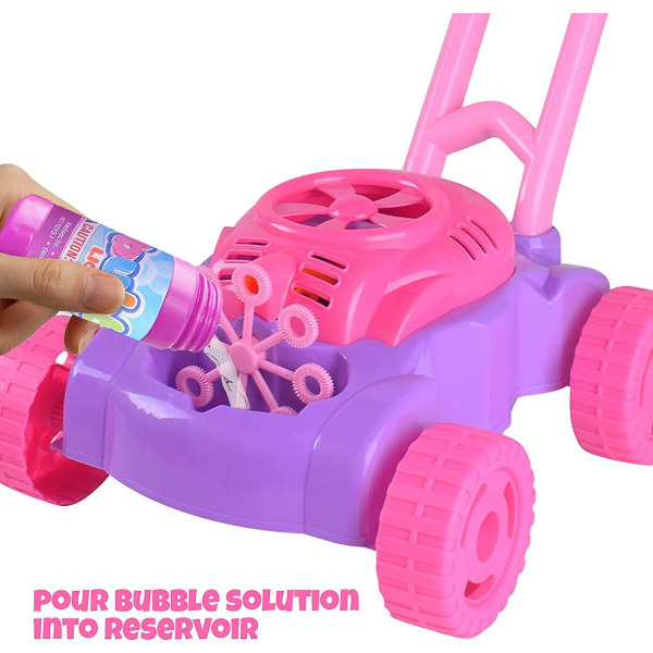 Boblegressklipper for småbarn | Elektronisk bobleblåsermaskin | Morsomme bobler som blåser push-leker for barn | Bobleløsning inkludert | Julefødsel