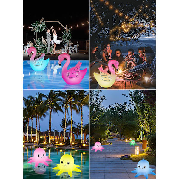 2023 - Flytande Poollampa, Flamingo Solcellspoollampa Med Fjärrkontroll Uppblåsbar Vattentät Led-lampa