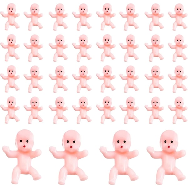 Mini Plastic Babies 100 bitar 1 tum Mini Babies Tiny Plast Babies Ice Cube Baby Doll För Baby Shower Party Speltillbehör Dekoration Halloween Dol