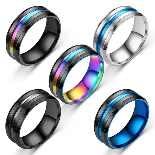 1 stk rustfritt stål ring menn kvinner designer blå farge dating ringer gave til tenåringer Fidget Spinner ringer Azul 13