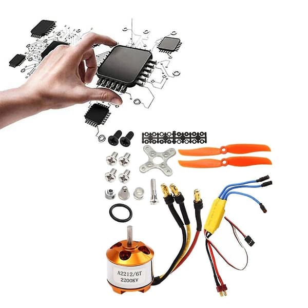 2212 2200kv Motor+30a Esc+6035 Propeller+propeller Protector Elektrisk Motor Kit För Rc Flygplan Motor