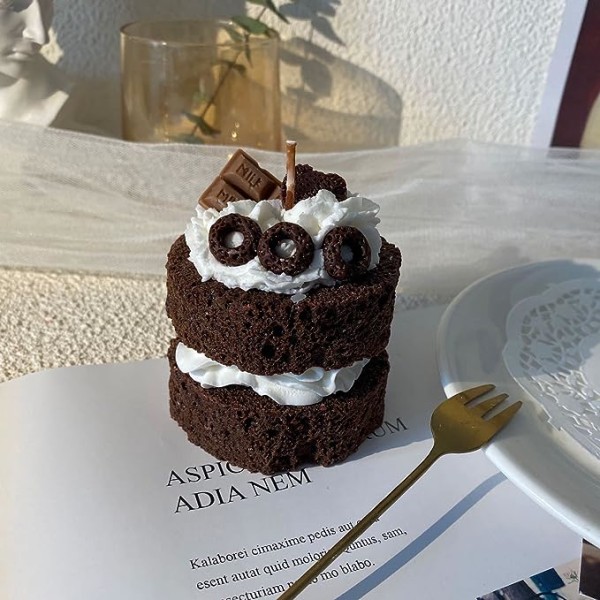 Mini chokladkaka formad dekorativa doftljus Heminredning Födelsedagspresent Alla hjärtans present Ljusälskare