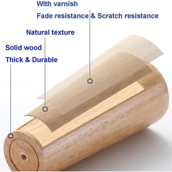 15cm Hirsiväri Kallellaan Kartio Luotettava Puinen Huonekalukaapin Jalat Sohvan Jalat Ruuvilla
