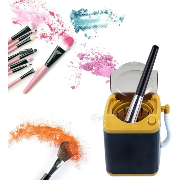 , Sort Makeup Børste Svamp Vaskemaskine Leveres Med Spand Automatisk Tørring Makeup Børste Svamp Puff