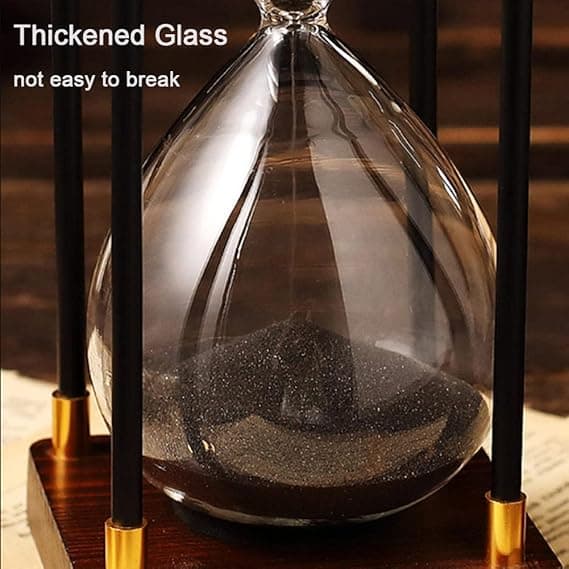 Sandtimer, Timglas, Sandklocka, Sandtimer Dekoration, Sandtimer med Träbas, 60 Minuter