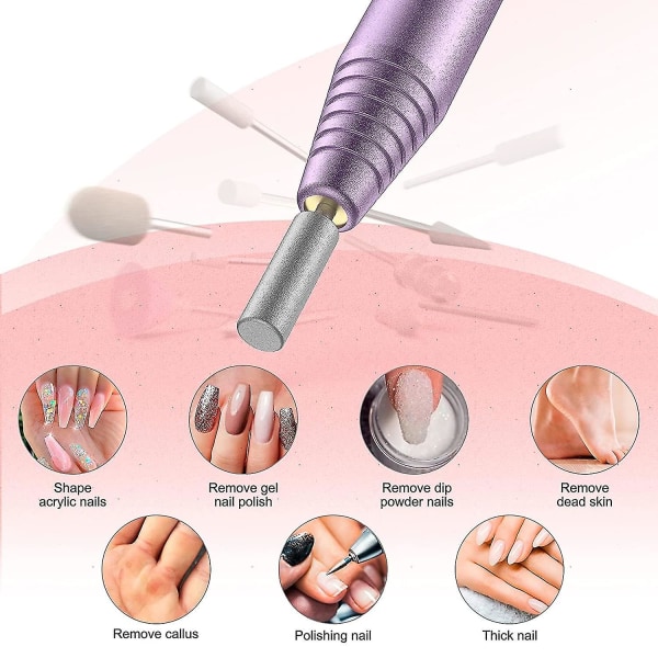 Sähköinen kynsiviilakone 11 osan sarja, Kannettava sähköinen kynsiviila Efile-setti akryyli- ja geelikynsille, Manikyyri- ja pedikyyriväline