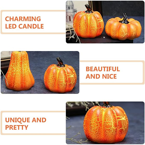 3 kpl Väreilevää Valoa: Led-Kotilyhty O-Kynttilät Kiitospäivän Tyyli Syksy Akulla Ulkokoriste Keskiosa Mini JackoLantern Hartsi Juhla Valoisa Har