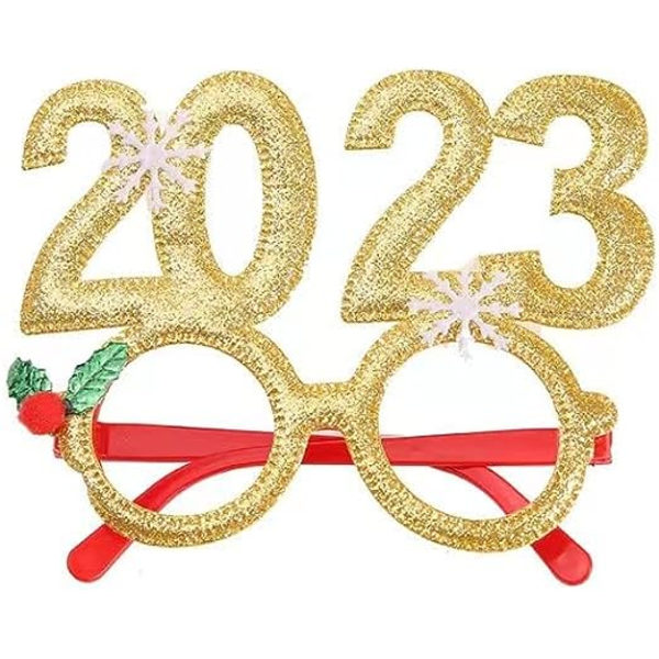 2023-glasögon Happy New Year-glasögon Glitter 2023 Julglasögon Plastglasögon för 2023 Nyårsfest