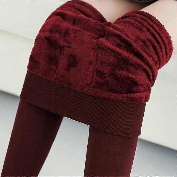 Nya leggings vinterfleece fodrade dam termiska tjocka stretchiga jeggingsbyxor.A3 Grey M