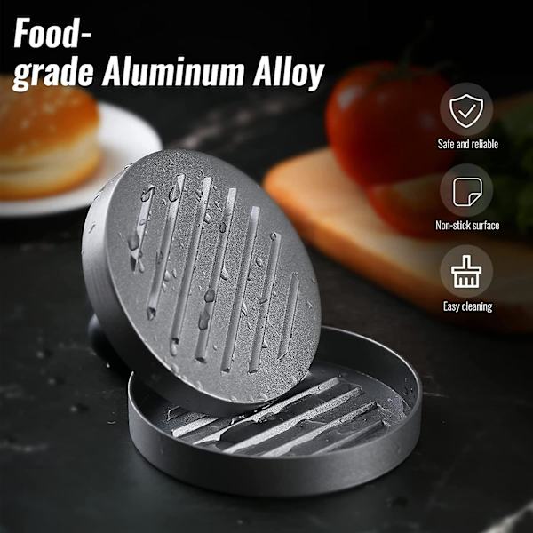 2023 - Burgerpress, Ickefast Aluminiumlegering Köttmörare, Burgerpress Med 100 Ark Hamburgerpapper