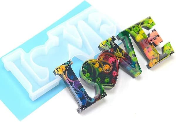 \"Kærlighed\" Støbeform 3d Silikoneform Krystalform Epoxyharpiksform Diy Håndværk