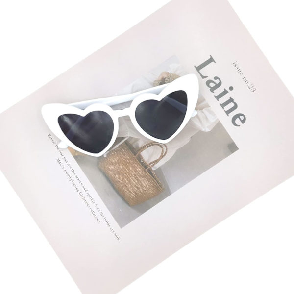 70-luvun vintage-sydänsilmät aurinkolasit, naisten kissansilmänaiset retro vintage -suunnittelijatyyli UV400-suojaus Fancy Colorful Eyewear, Fanc