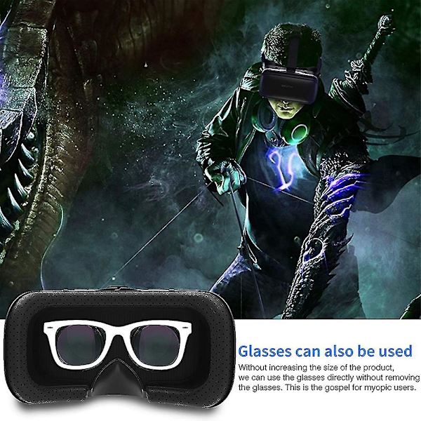 3D VR-briller Virtuell Realitet Briller Kompatibel med iPhone & Android