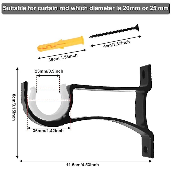 4 kpl alumiiniseos verhokisko pidikettä 11 * 8cm ruostumaton verhokisko pidike verhokisko