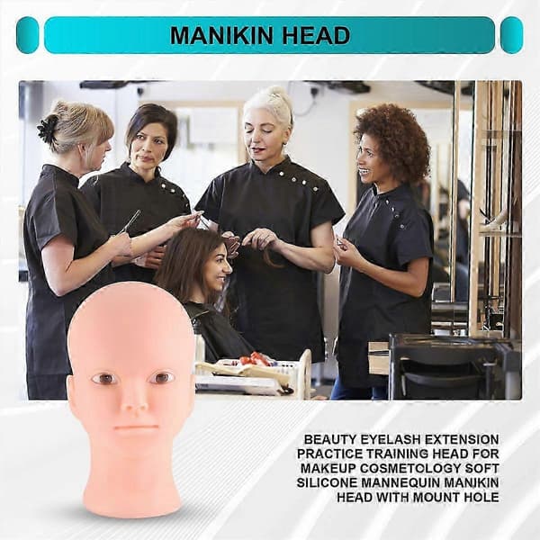 Øvehoved til makeup silikone mannequin med monteringshul