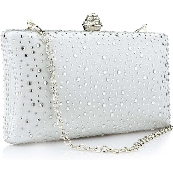 Kvinde Aften Taske Funklende Rhinestone Bryllup Aften Fest Clutch Håndtaske Pung Kæde Skulder Crossbody Taske