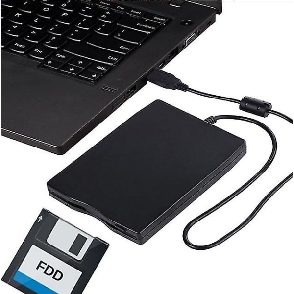 Usb Floppy Drive, Usb eksternt Floppy Disk Drive 1,44 Mb Slim Plug And Play Fdd Drive til PC Windows