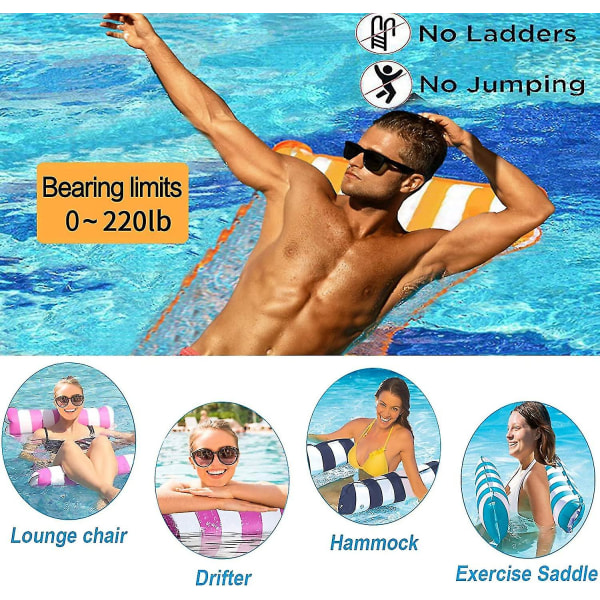 Uppblåsbara poolflottörer för vuxna, poolflottörer, simhängmatta, 2-pack uppblåsbara pooler