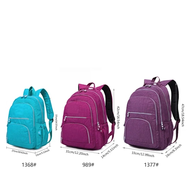 2021 Skole Rygsæk til Teenage Pige Nylon Vandtæt Casual Rygsække til Teenage Piger Laptop Rygsække Morado