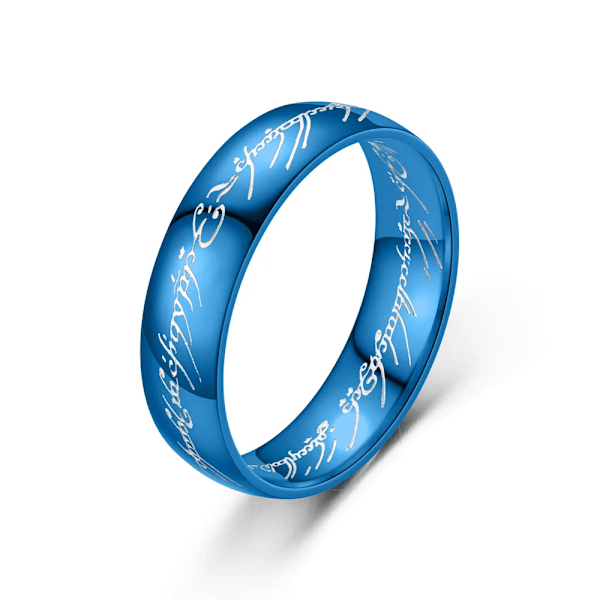 Smyckesringar i rostfritt stål från Sagan om ringen för män och kvinnor, gotisk modeaccessoar, billiga prylar, present, guld- och silverfärg, 6 mm, gratis frakt Azul 12