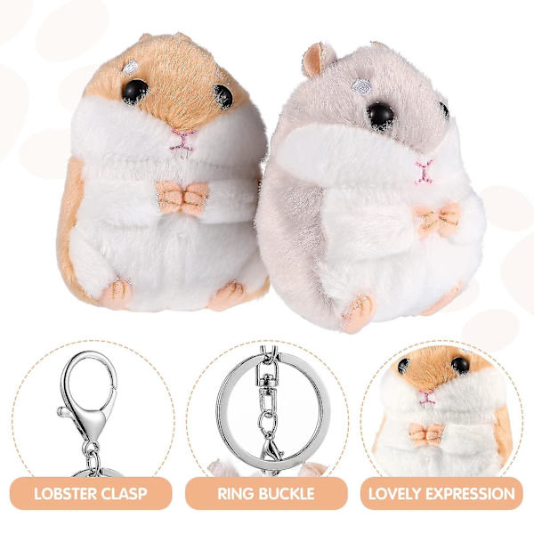 2 kpl Eläinavaimenperä Pehmoavaimenperä Hauska Hamsteriavaimenperä Pehmeä Riippuva Avaimenperä