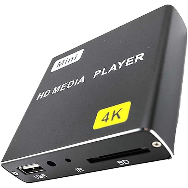 HDMI Media Player Mini Størrelse 4K 1080p Full-HD Digital Media Player Støtter HDMI/AV Utgang -