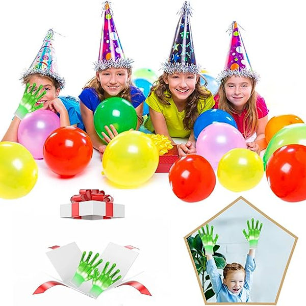 LED-hansker, lys opp hansker fingerlys fargerike blinkende LED-hansker barn kule leker til jul Halloween Clubbing Party