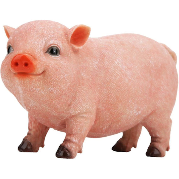 Realistisk Resin Piglet Håndlaget Resin Piglet Naturlig Farge Skrivebordsdekorasjon Polyresin