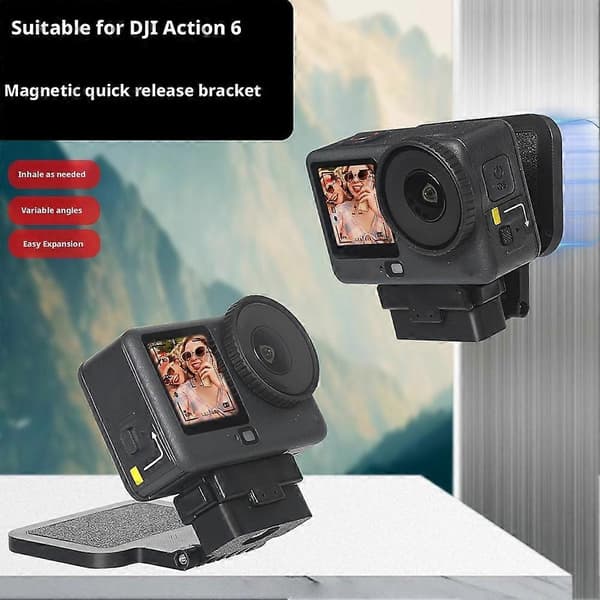 Gäller för DJI DJI Action 6 Magnetfäste Bas Snabbkoppling Multifunktionella Magnetiska Skrivbordsfästtillbehör