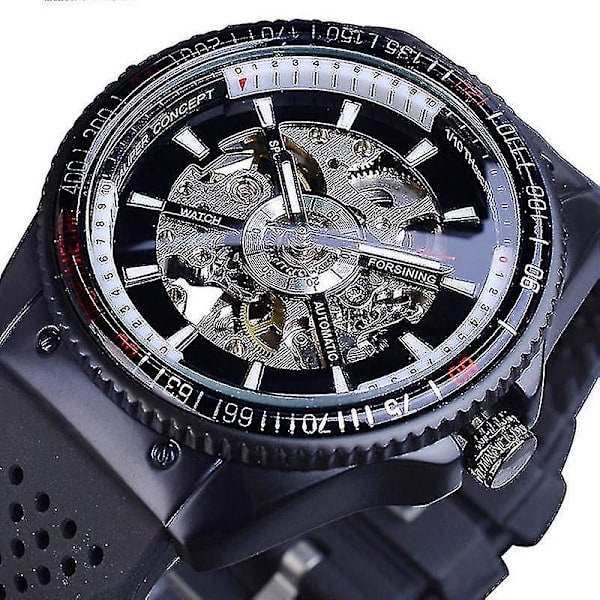 Forsining GMT963 Mode Herre Ur Silikon Rem Automatisk Casual Mekanisk Wa