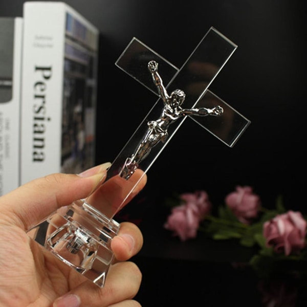 Handgjorda krucifix väggkors - Kristall katolska krucifix för heminredning