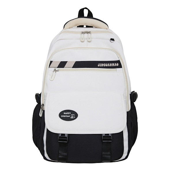 Stor skolesekk for barneskoleelever, college-stil ryggsekk for ungdomsskoleelever, 3.-6. klasse Black [No Pendant]] 27X13X37CM 1368