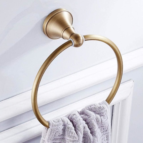 Klæbende Håndklædeholder Sort Håndklæde Ring Antik Bronze Badeværelse Håndklædeholder Krom Messing