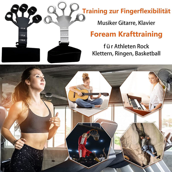 Finger Stretch Trainer Finger Trainer 2 Pack Säädettävä Silikoni Hand Trainer Kyynärvarren Trainer Grip Strength Trainer