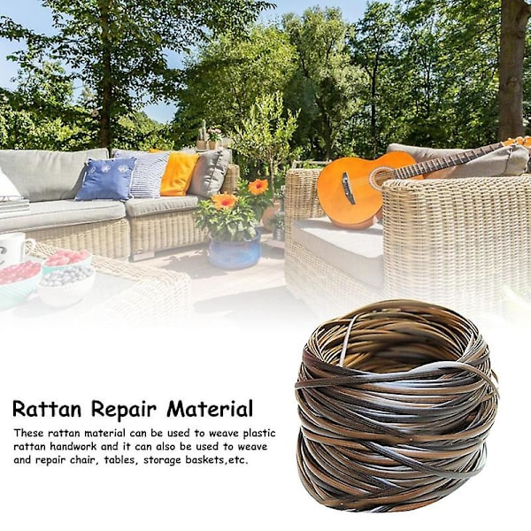 Kaffe Gradient Flad Syntetisk Rattan Vævemateriale Plastik Rattan til Strik og Reparation af Stol Tab