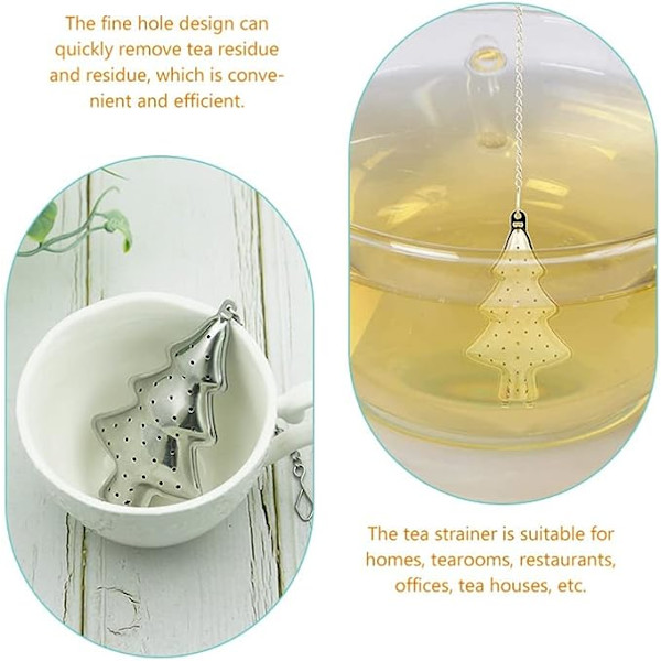 6 stk. Juletræ Formet Løse Te-si  Rustfrit Stål Te-infuser Te-steeper Te-diffusorer til Løse Te Te-brygningsgadget