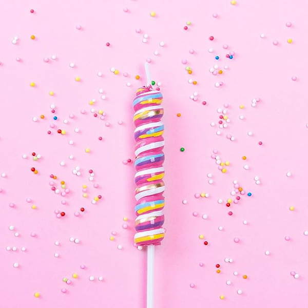 Sweety Rainbow Värikäs Lollipop-Kakun Kynttilä Koristeeksi Syntymäpäiväjuhliin, Vauvakutsuihin ja Hääjuhliin - Tarvikkeet ja Suosikki