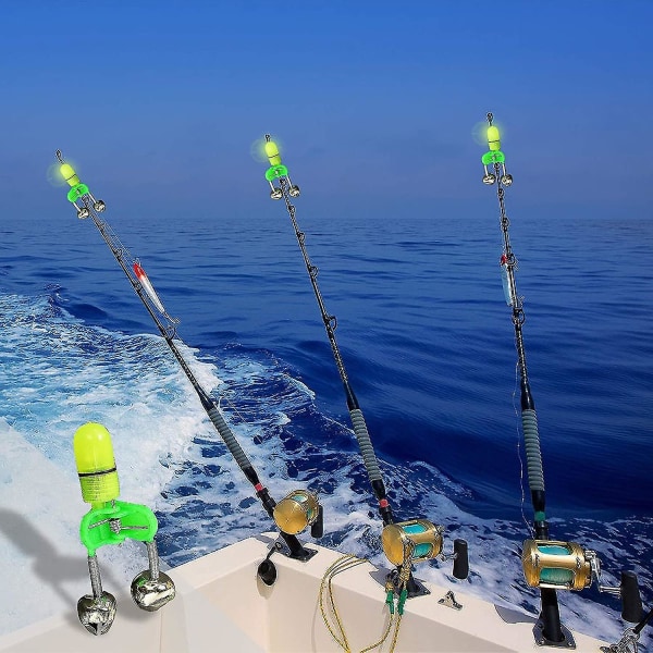 20stk Led Natt Fiskestang Bite Advarsel Lys Med Dobbel Bell Ring Fiskestang Bite Advar