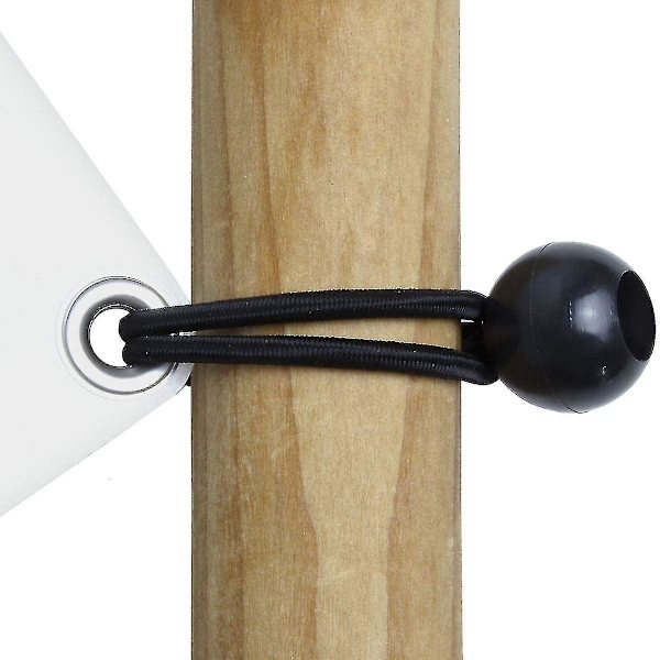 Boll Elastisk Snöre, Svart Elastiskt Snöre Rem För Presenningar, Tält, Camping, 20 Stycken--