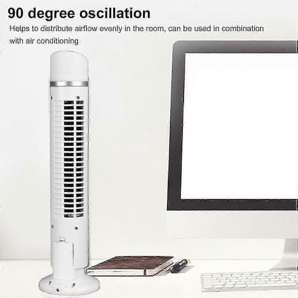 Bladeless tårnventilator med 90° oscillation, stille 34dB køling til soveværelse og hjem Black