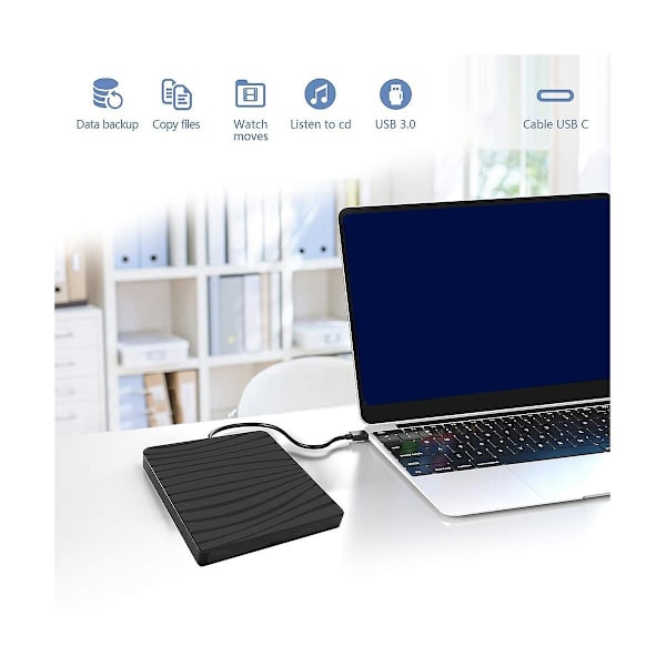 Usb 3.0/type-c ohut ulkoinen DVD Rw Cd Writer Drive Burner Reader Player Optiset asemat kannettavalle tietokoneelle