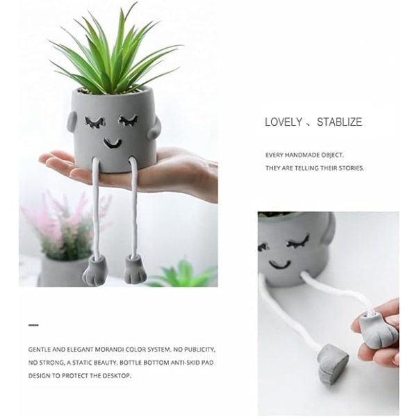 3pcs Creative Artificial Succulents with Gray Flower Pots, Mini Potted Succulents for Home Decor and Gift Choice.