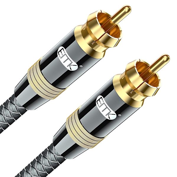 Subwoofer-kaapeli, RCA-RCA-äänikaapeli, 24K kullattu digitaalinen koaksiaalinen RCA-johto kotiteatteriin, HDTV:hen, DVD-soittimeen, kaiuttimeen, subwooferiin