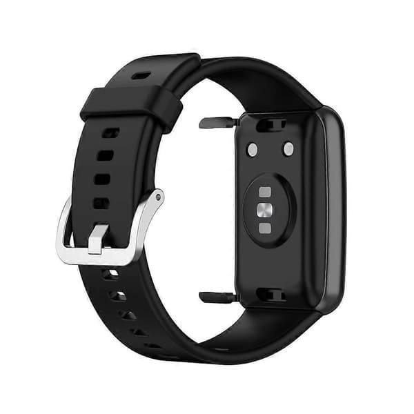 Blød silikone urrem til Huawei Watch Fit - Sort Black