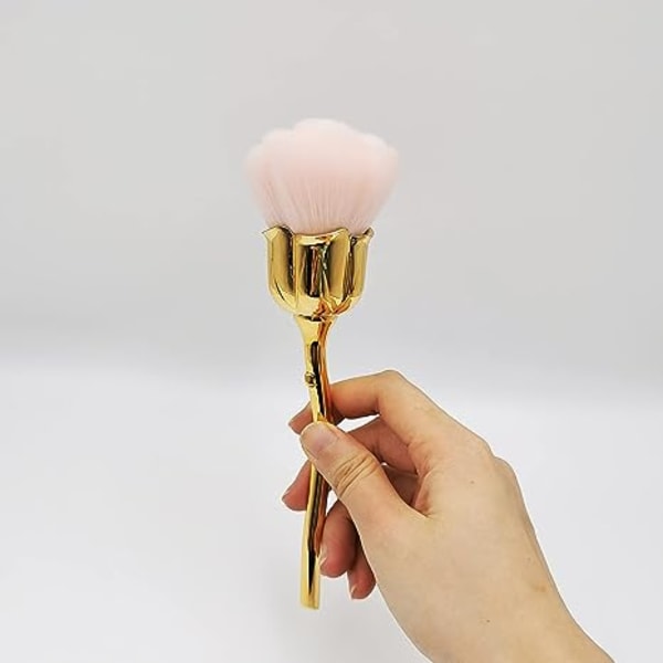 Nail Art Dust Powder Remover, Pink Rose Myk børste Akryl Nail Arts Manikyr Støvrensebørste for negletrimning Rengjøring Makeup Brush Tools (rosa)
