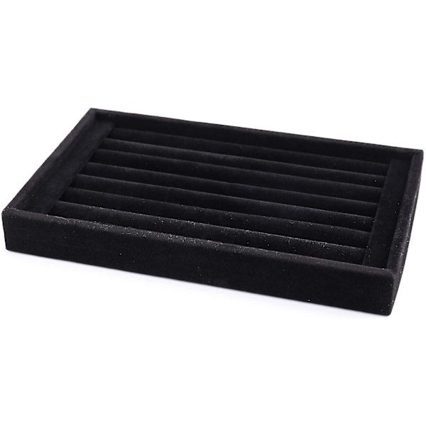 Ringeholder, 1-pakning Fløjl 7 Rum Ringe Øreringe Display Bakker Holder Æske