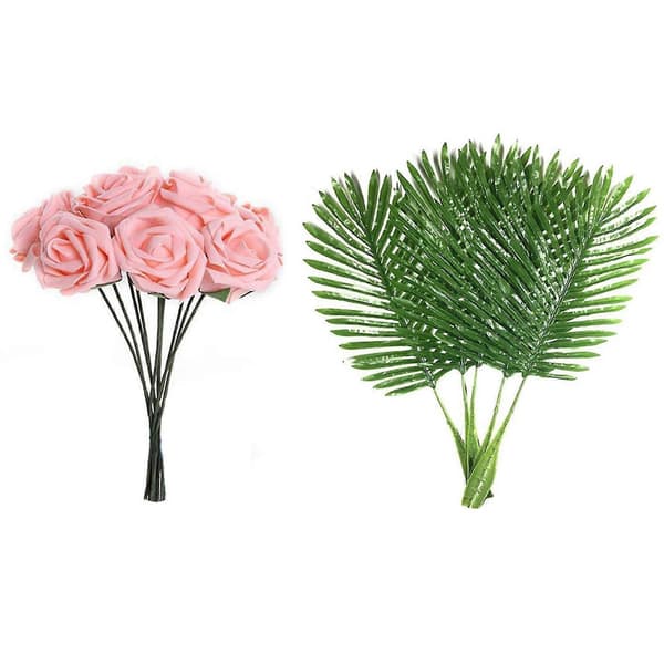 kunstig blomst bryllupsbukett festdekorasjon lys rosa