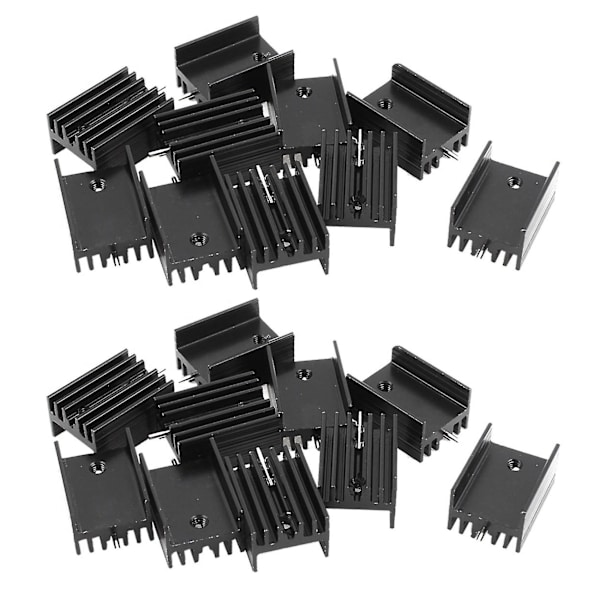 20x 21x15x11mm Sort Aluminium Køleplade Til To-220 Mosfet Transistorer