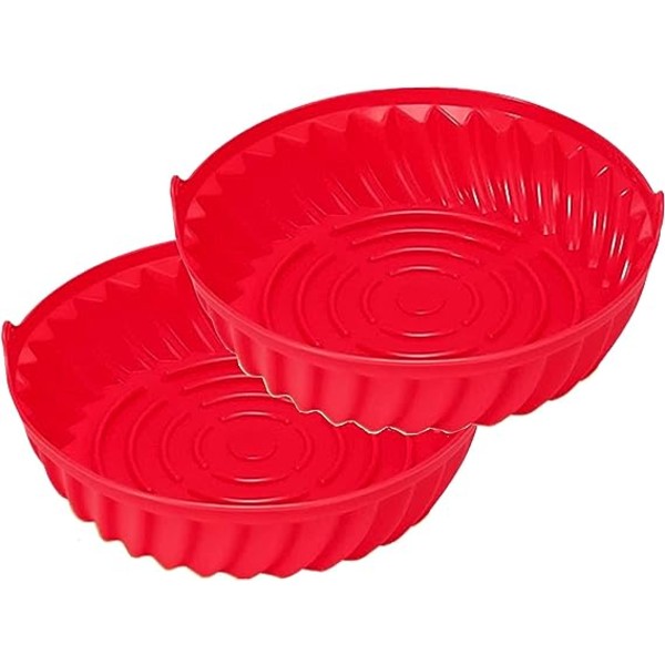 Air Fryer silikoneforinger – 2-delt sæt genanvendelige non-stick silikone bagegrej (rød, 2)